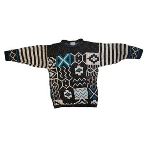 Authentic Renaissance Knitwear Geometric Cosby 80s Sweater Unisex